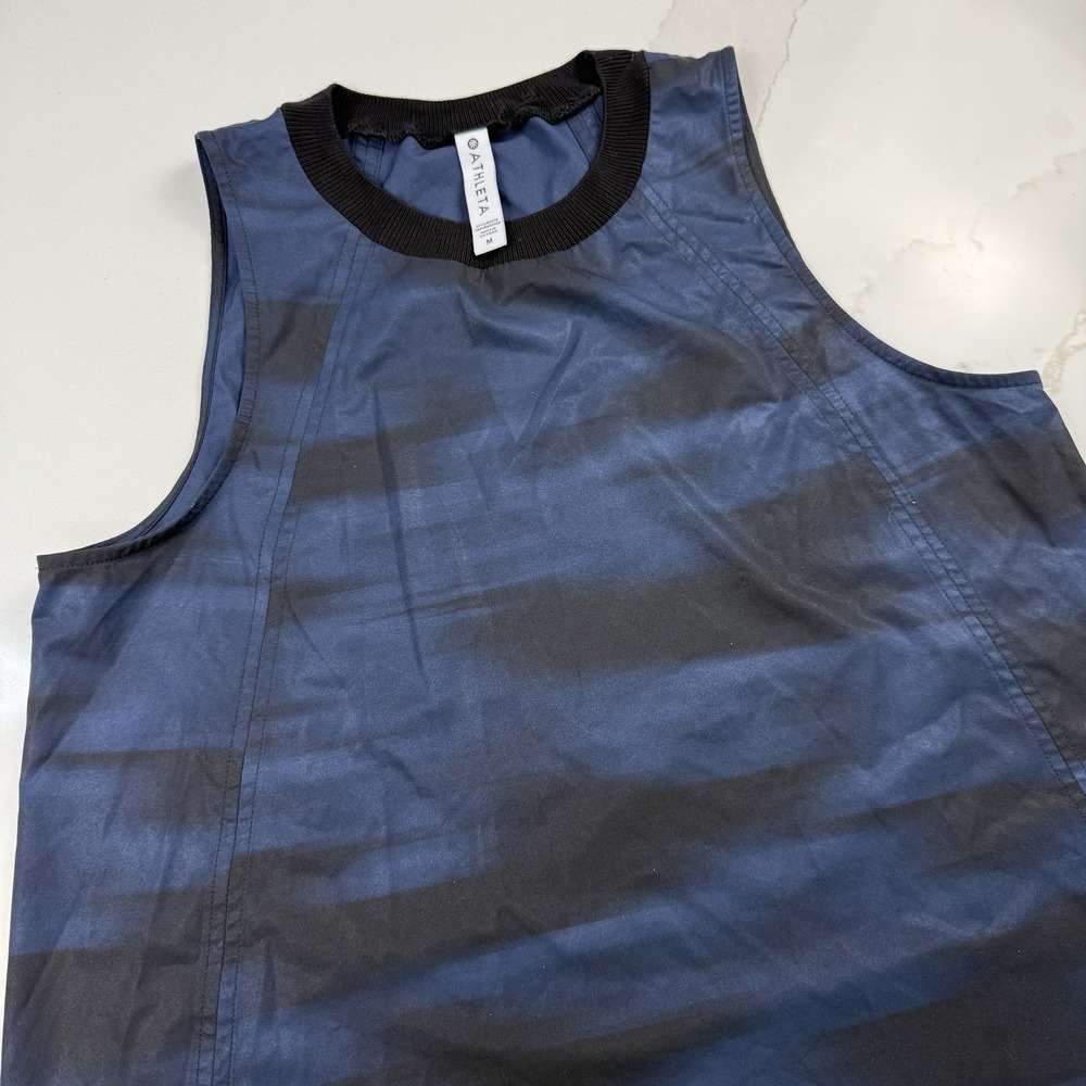 Athleta Zephyr Print Tank Top Blue Blurred Camo‎ Sleeveless Womens Medium
